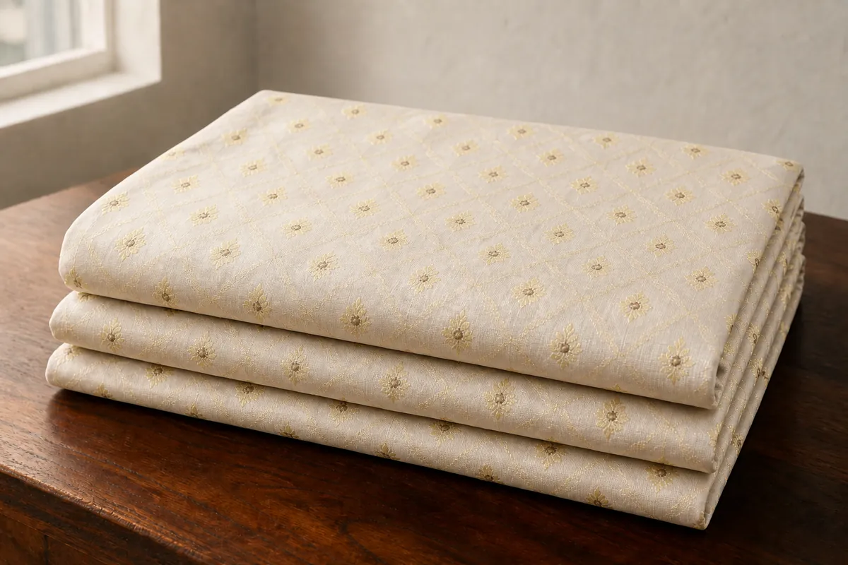 KashiFab_cho_card1_katan_meena_brocade_d37_cover-1 KashiFab Banarasi Katan Spun Meena Brocade folded on table - Banaras fabric cover