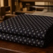 KashiFab Banarasi Katan Spun Meena Brocade folded on table - Banaras fabric cover