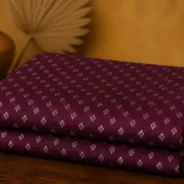 KashiFab Banarasi Katan Spun Meena Brocade folded on table - Banaras fabric cover