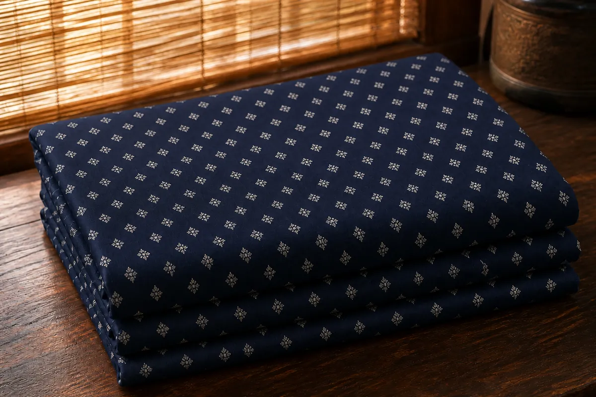 KashiFab_cho_card1_katan_meena_brocade_u0277_cover-1 KashiFab Banarasi Katan Spun Meena Brocade folded on table - Banaras fabric cover