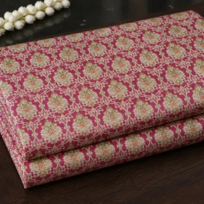 KashiFab Banarasi Kimkhab Brocade folded on table - Banaras fabric cover