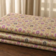 KashiFab Banarasi Kimkhab Brocade folded on table - Banaras fabric cover