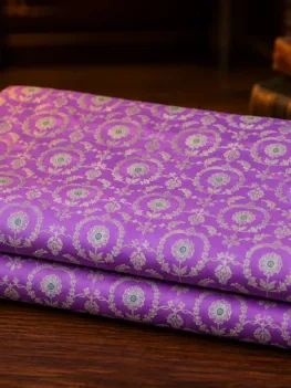 KashiFab Banarasi Kimkhab Brocade folded on table - Banaras fabric cover