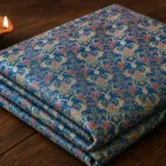 KashiFab Banarasi Kimkhab Brocade folded on table - Banaras fabric cover