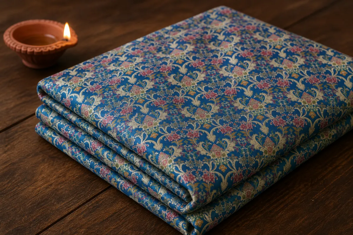 KashiFab_cho_card1_kimkhab_u06_cover KashiFab Banarasi Kimkhab Brocade folded on table - Banaras fabric cover