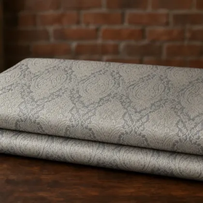 KashiFab Banarasi Kimkhab Brocade folded on table - Banaras fabric cover
