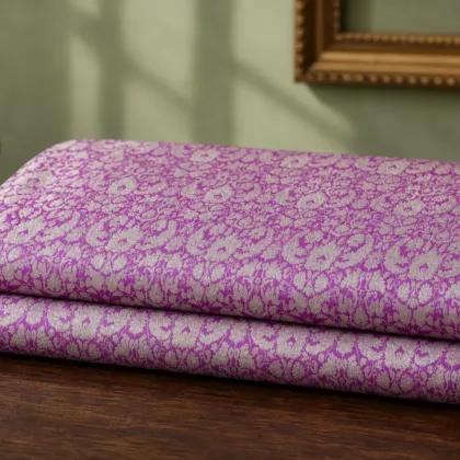 KashiFab Banarasi Kimkhab Brocade folded on table - Banaras fabric cover