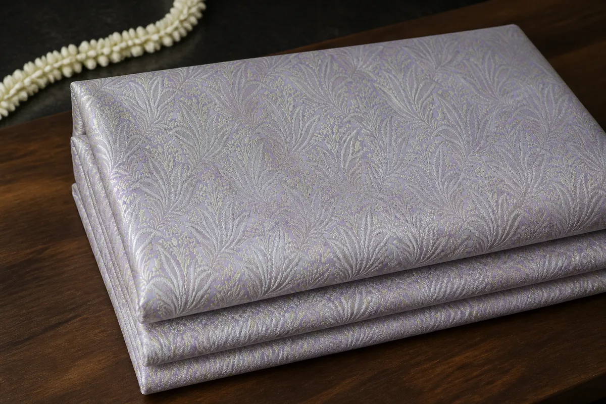 KashiFab_cho_card1_kimkhab_u11_cover KashiFab Banarasi Kimkhab Brocade folded on table - Banaras fabric cover