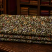 KashiFab Banarasi Kimkhab Brocade folded on table - Banaras fabric cover