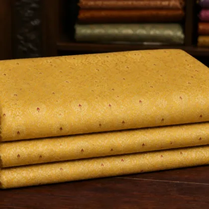 KashiFab Banarasi Kimkhab Brocade folded on table - Banaras fabric cover