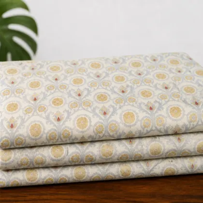 KashiFab Banarasi Kimkhab Brocade folded on table - Banaras fabric cover