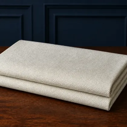 KashiFab Banarasi Pure Matka Silk folded on table - Banaras fabric cover