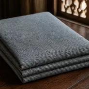 KashiFab Banarasi Pure Matka Silk folded on table - Banaras fabric cover