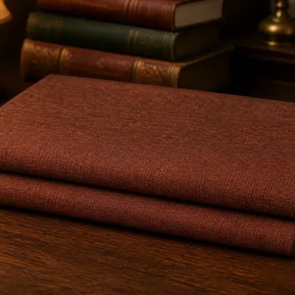 KashiFab Banarasi Pure Matka Silk folded on table - Banaras fabric cover