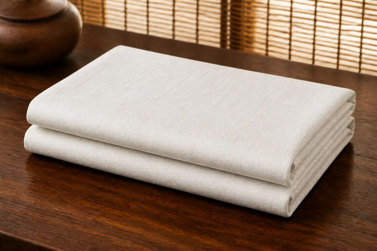 KashiFab_cho_card1_matka_u12_cover-1 KashiFab Banarasi Pure Matka Silk folded on table - Banaras fabric cover