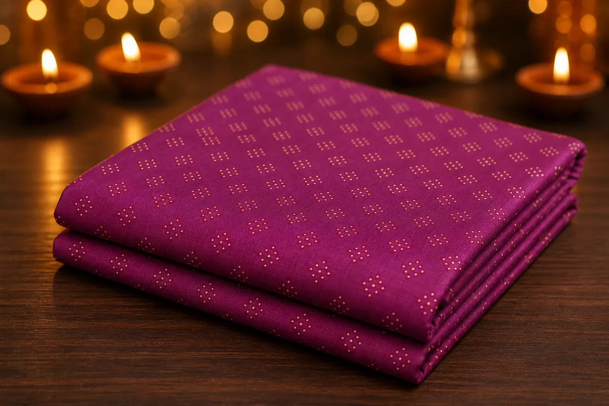 KashiFab_cho_card1_resham_cotton_meena_jacquard_u08_cover-1 KashiFab Banarasi Pure Resham Cotton Meena Jacquard folded on table - Banaras fabric cover