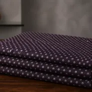 KashiFab Banarasi Pure Resham Cotton Meena Jacquard folded on table - Banaras fabric cover
