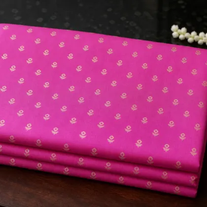 KashiFab Banarasi Resham Zari Meena Brocade folded on table - Banaras fabric cover