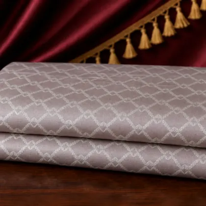 KashiFab Banarasi Sartan Zari Meena Brocade folded on table - Banaras fabric cover