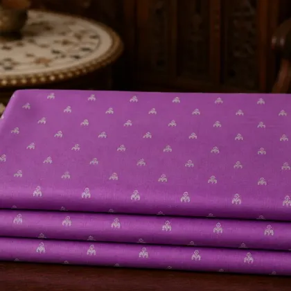 KashiFab Banarasi Sartan Zari Meena Brocade folded on table - Banaras fabric cover