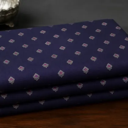 KashiFab Banarasi Sartan Zari Meena Brocade folded on table - Banaras fabric cover