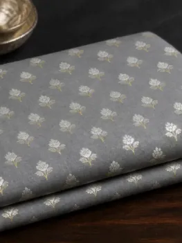KashiFab Banarasi Sartan Zari Meena Brocade folded on table - Banaras fabric cover