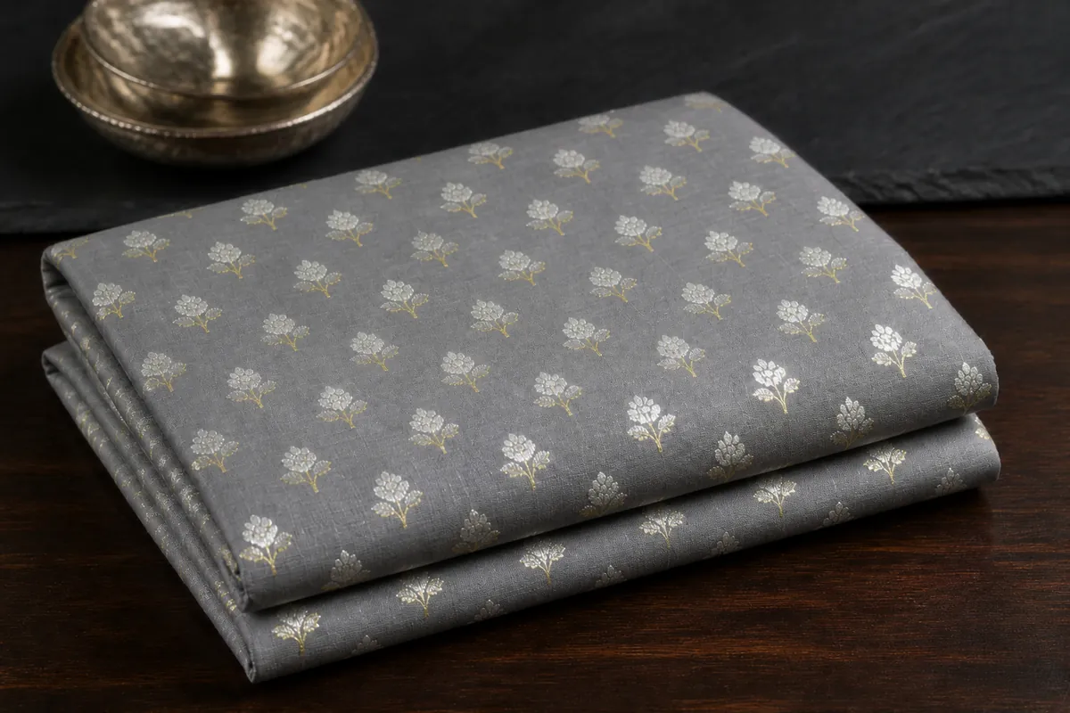 KashiFab_cho_card1_sartan_meena_u10_cover-1 KashiFab Banarasi Sartan Zari Meena Brocade folded on table - Banaras fabric cover