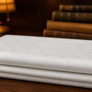 KashiFab Banarasi Sartan Zari Meena Brocade folded on table - Banaras fabric cover