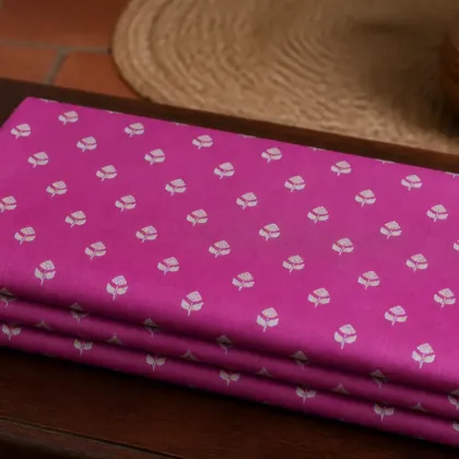 KashiFab Banarasi Sartan Zari Meena Brocade folded on table - Banaras fabric cover