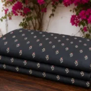 KashiFab Banarasi Sartan Zari Meena Brocade folded on table - Banaras fabric cover