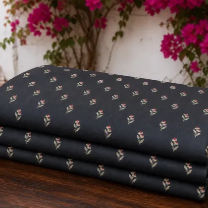 KashiFab Banarasi Sartan Zari Meena Brocade folded on table - Banaras fabric cover