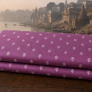 KashiFab Banarasi Sartan Zari Meena Brocade folded on table - Banaras fabric cover