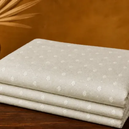 KashiFab Banarasi Sartan Zari Meena Brocade folded on table - Banaras fabric cover