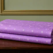 KashiFab Banarasi Sartan Zari Meena Brocade folded on table - Banaras fabric cover