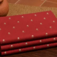 KashiFab Banarasi Sartan Zari Meena Brocade folded on table - Banaras fabric cover