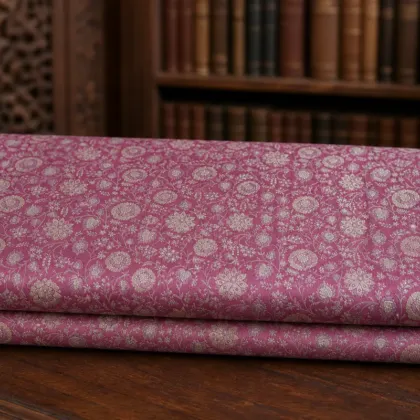 KashiFab Banarasi Vintage Brocade folded on table - Banaras fabric cover