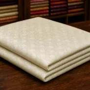 KashiFab Banarasi Vintage Brocade folded on table - Banaras fabric cover