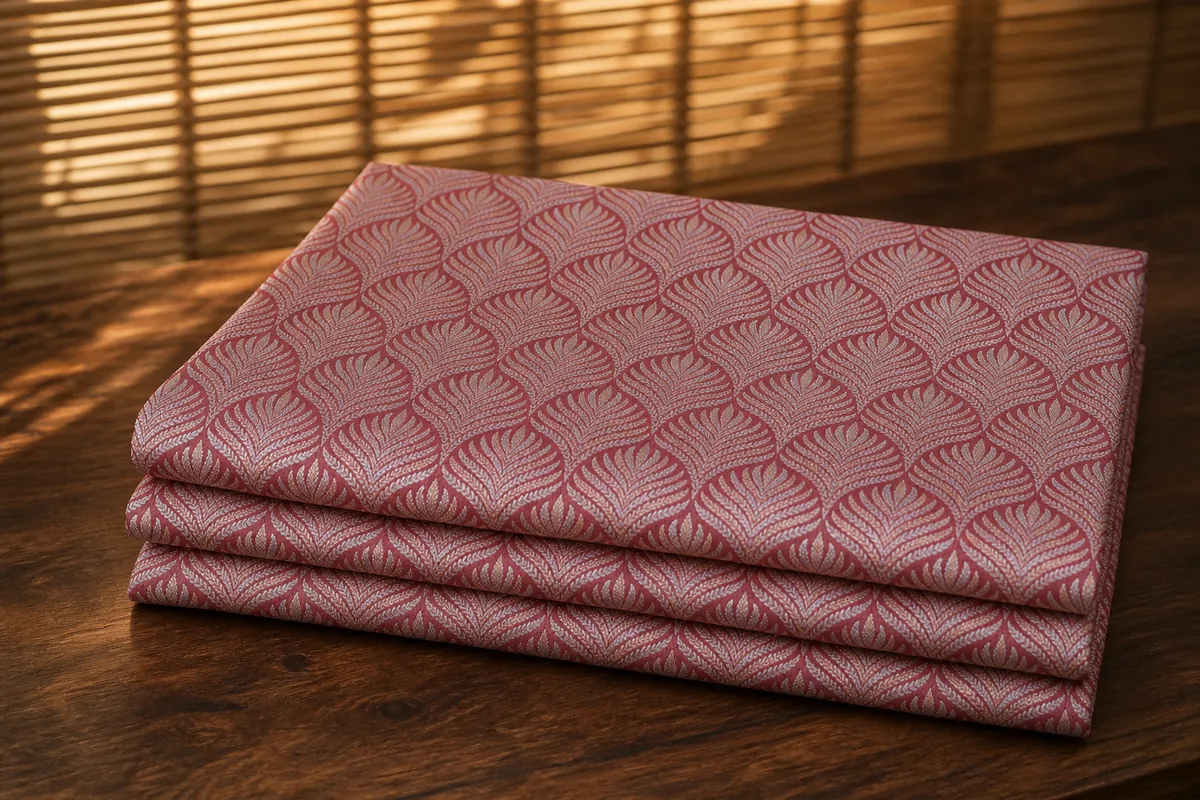 KashiFab_cho_card1_vintage_brocade_u29_cover KashiFab Banarasi Vintage Brocade folded on table - Banaras fabric cover
