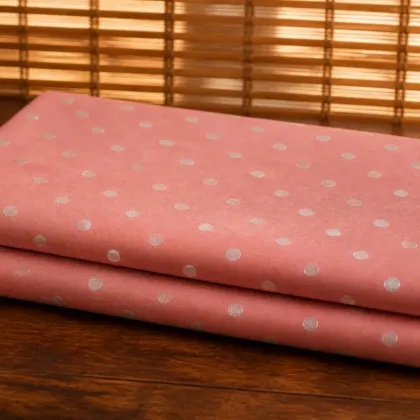 KashiFab Banarasi Vintage Brocade folded on table - Banaras fabric cover