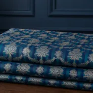 KashiFab Banarasi Vintage Brocade folded on table - Banaras fabric cover