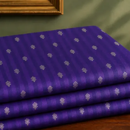 KashiFab Banarasi Vintage Brocade folded on table - Banaras fabric cover