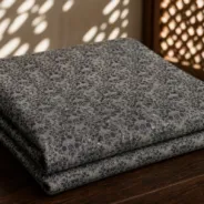 KashiFab Banarasi Fancy Yarn Viscose Jacquard folded on table - Banaras fabric cover