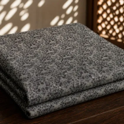 KashiFab Banarasi Fancy Yarn Viscose Jacquard folded on table - Banaras fabric cover