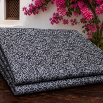 KashiFab Banarasi Fancy Yarn Viscose Jacquard folded on table - Banaras fabric cover