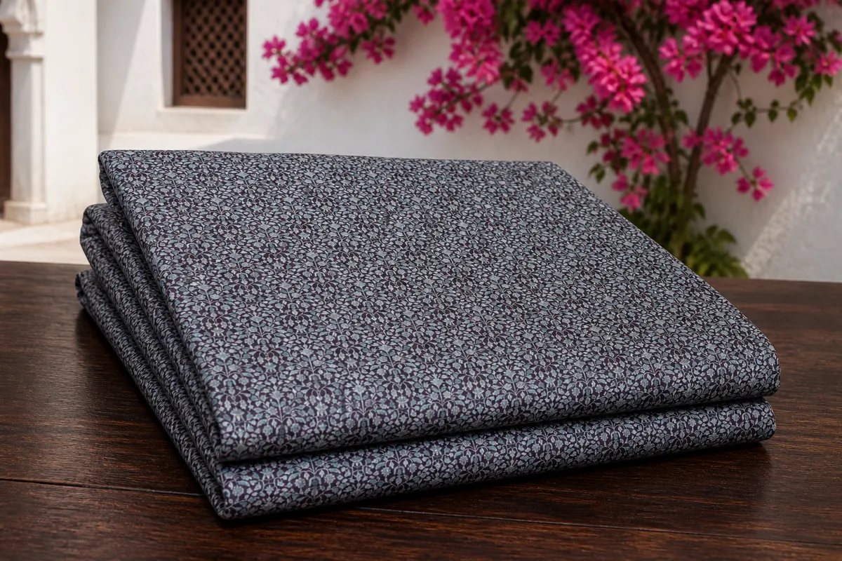 KashiFab_cho_card1_viscose_jacquard_u02_cover KashiFab Banarasi Fancy Yarn Viscose Jacquard folded on table - Banaras fabric cover