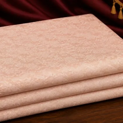 KashiFab Banarasi Fancy Yarn Viscose Jacquard folded on table - Banaras fabric cover