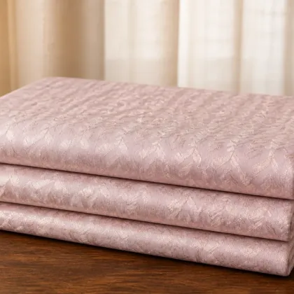 KashiFab Banarasi Fancy Yarn Viscose Jacquard folded on table - Banaras fabric cover