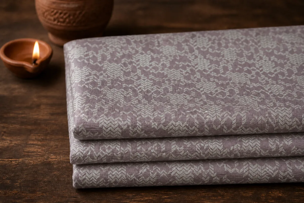 KashiFab_cho_card1_viscose_jacquard_u07_cover-1 KashiFab Banarasi Fancy Yarn Viscose Jacquard folded on table - Banaras fabric cover