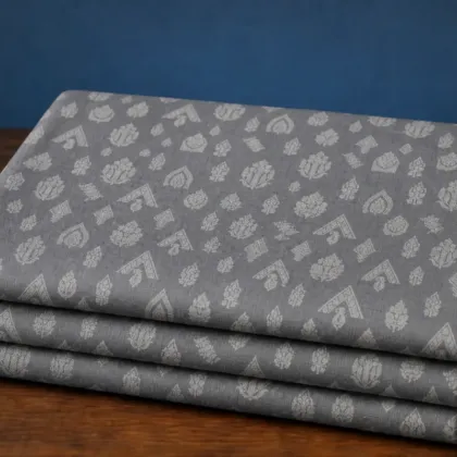 KashiFab Banarasi Fancy Yarn Viscose Jacquard folded on table - Banaras fabric cover