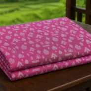 KashiFab Banarasi Fancy Yarn Viscose Jacquard folded on table - Banaras fabric cover